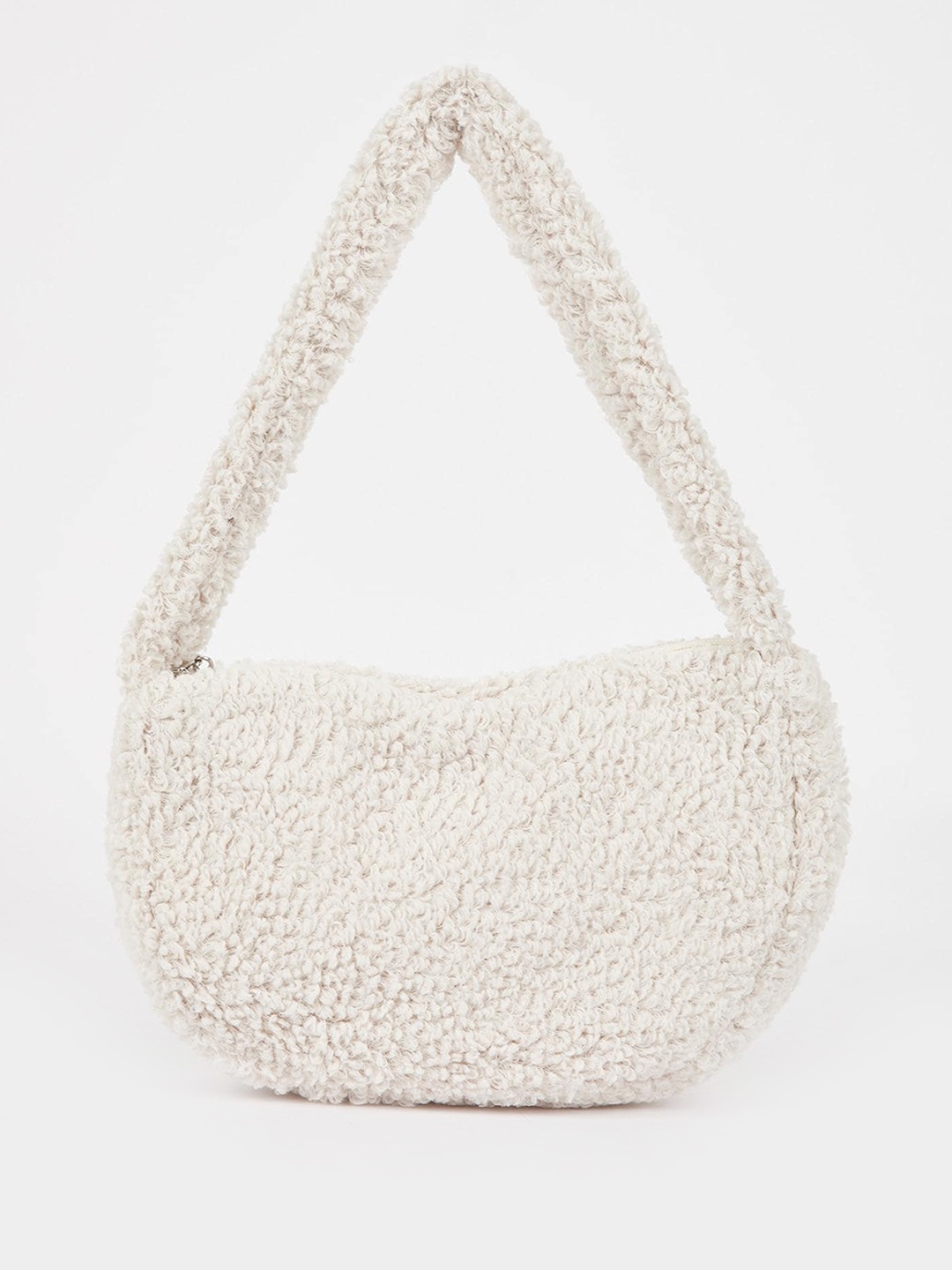 

DeFacto Textured Self Design Structured Shoulder Bag, White
