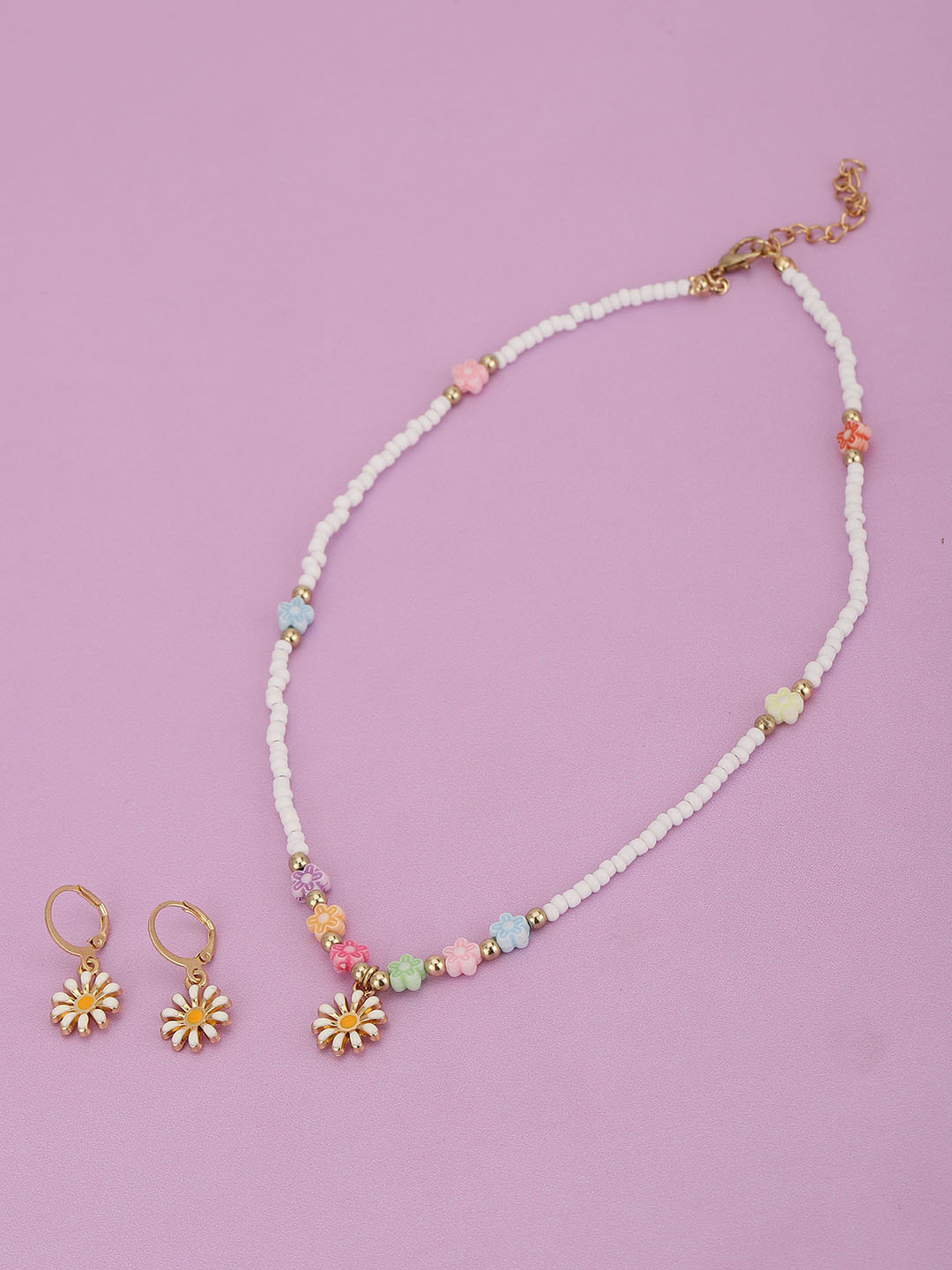 

Carlton London Girls Gold-Plated Floral Enamelled Jewellery Set, Multi