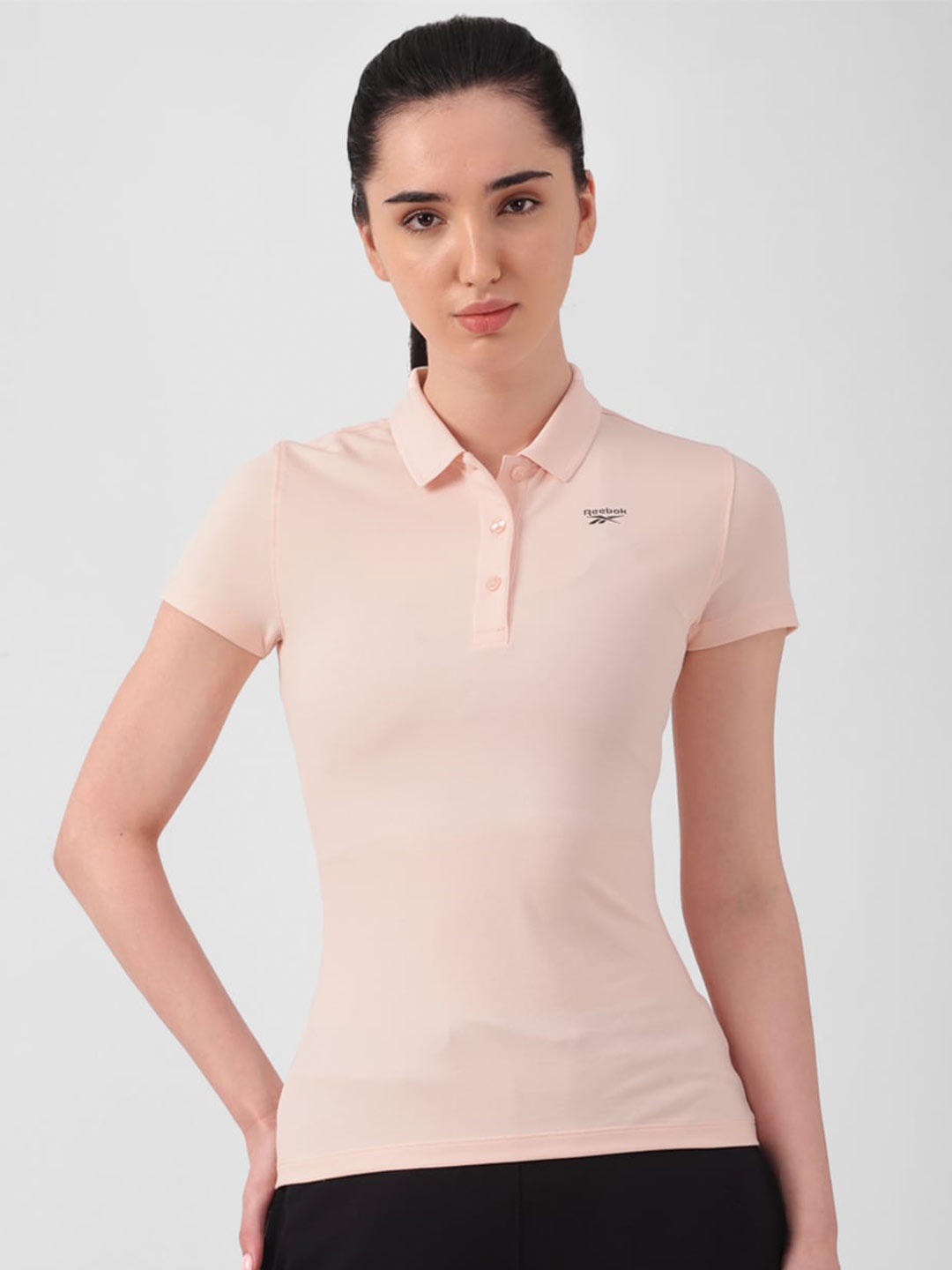 

Reebok Training App Slim-Fit Polo T-Shirt, Pink