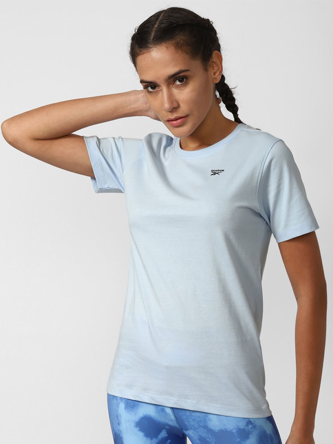 

Reebok Training App Slim-Fit Pure Cotton T-Shirt, Blue