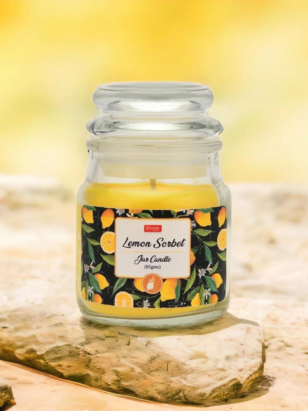 

Athome by Nilkamal Yellow Lemon Sorbet Scented Wax Jar Candle