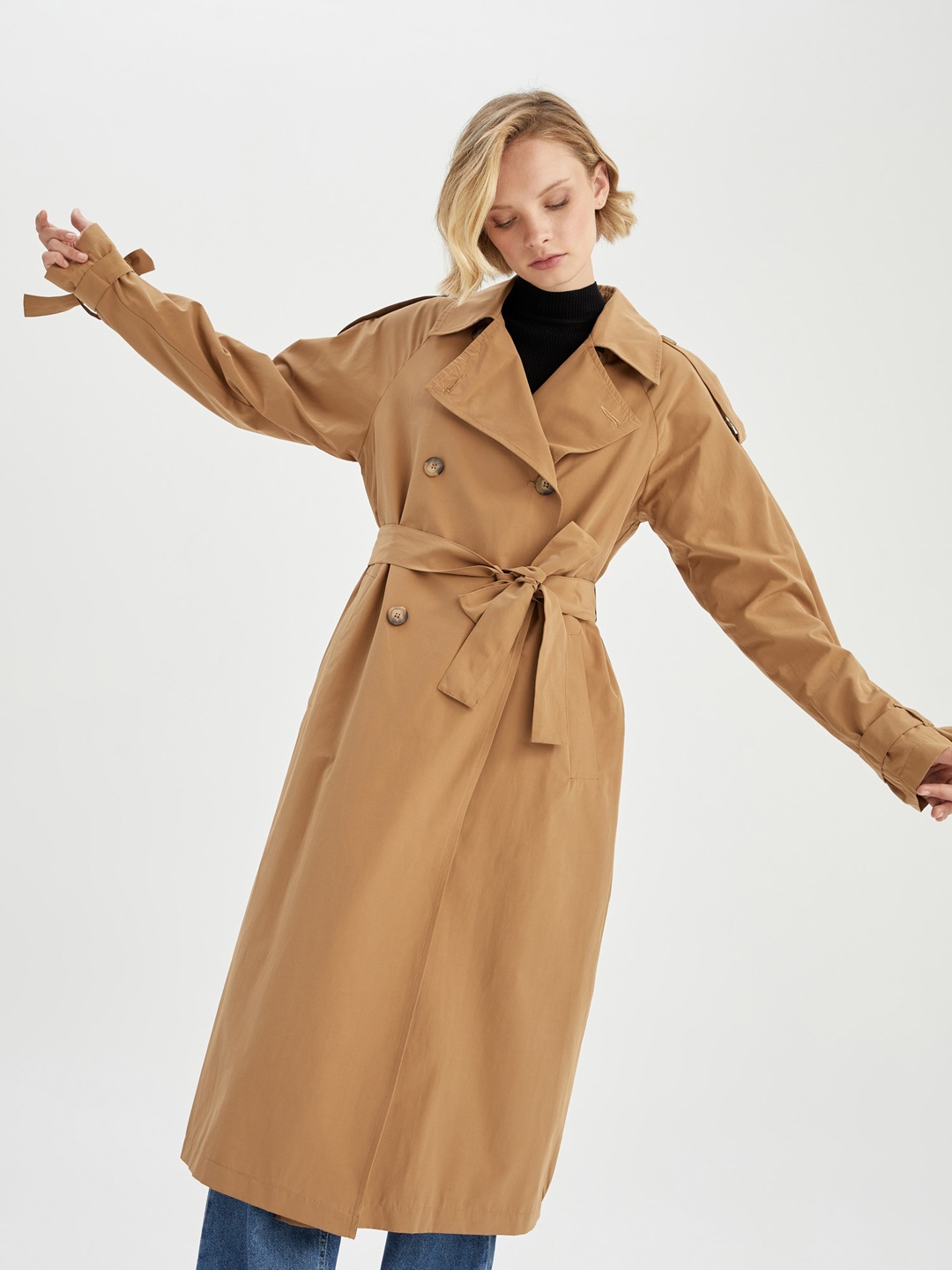

DeFacto Longline Trench Coat, Na