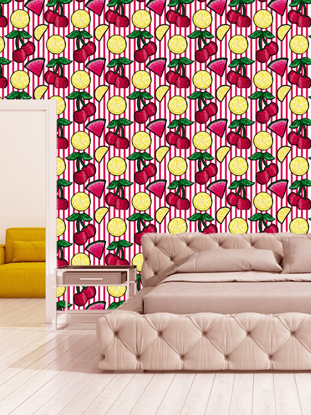 

WallDaddy Red Summer Fruits Design Self Adhesive Wallpaper