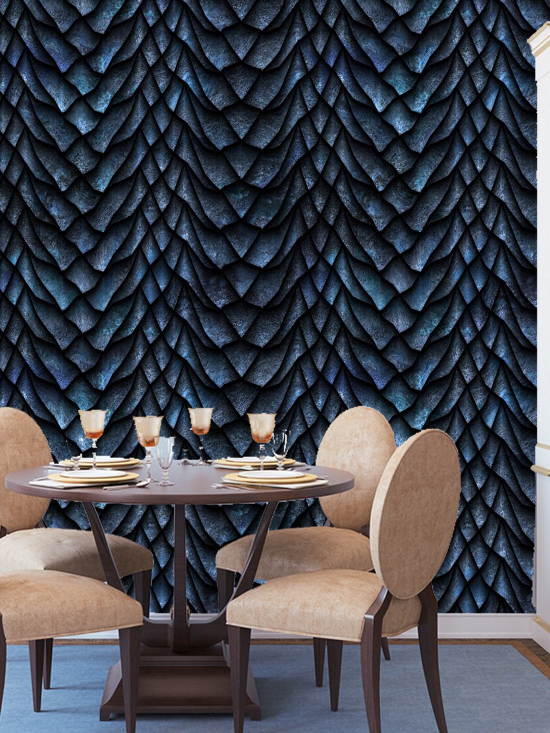 

WallDaddy Navy Blue Water Resistant Self Adhesive Wallpaper