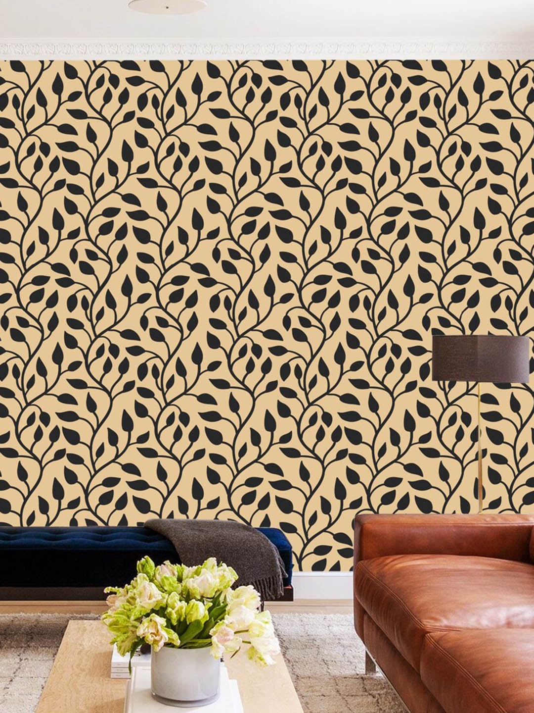 

WallDaddy Beige SukhiBail-Printed Wallpaper