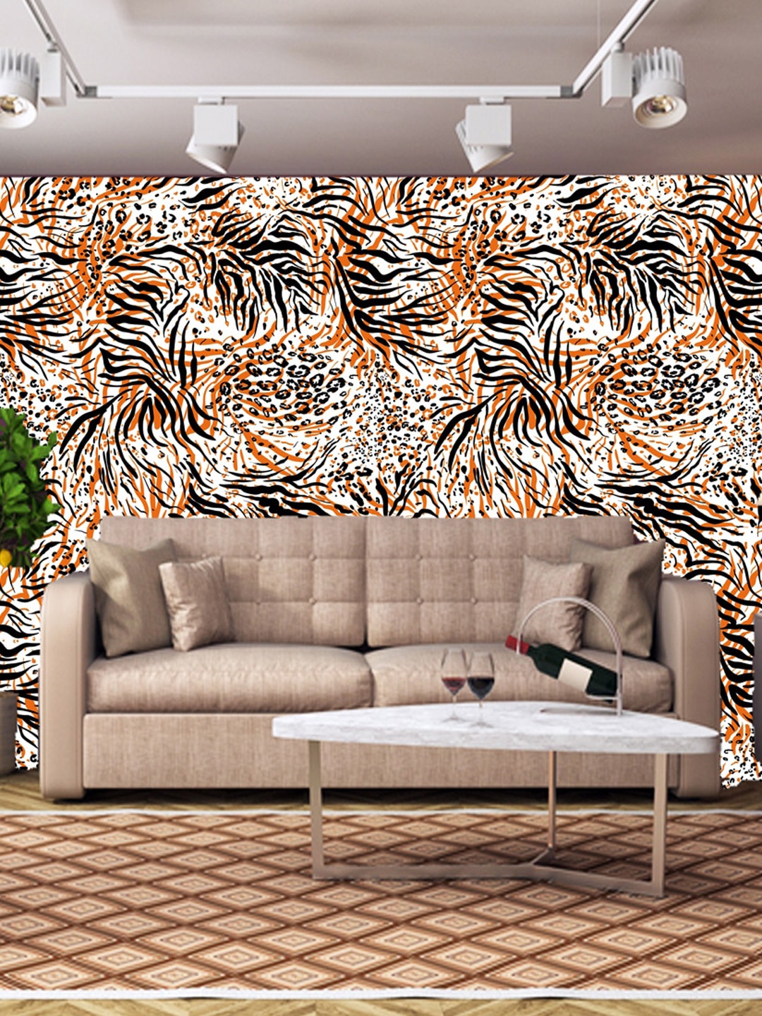 

WallDaddy Yellow Tiger Skin Printed Wallpaper