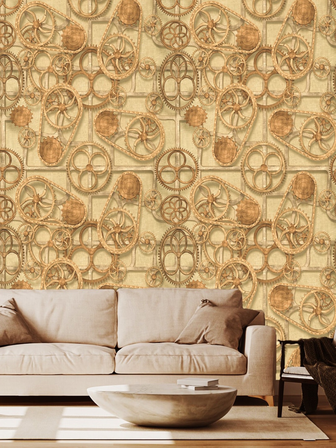 

WallDaddy Brown Mechanical Printed Self-Adhesive Wallpaper