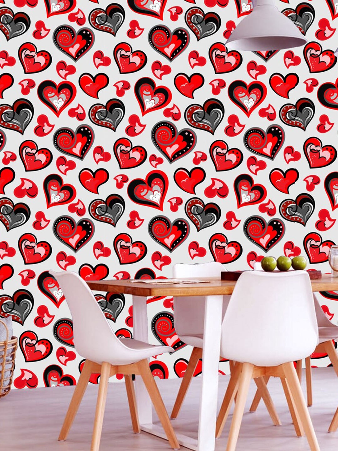 

WallDaddy White HeartGrafity Printed Self-Adhesive Wallpaper