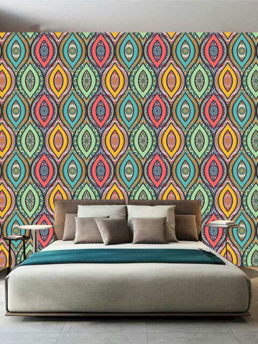 

WallDaddy Blue & Green Designer Eye-Printed Self-Adhesive Wallpaper