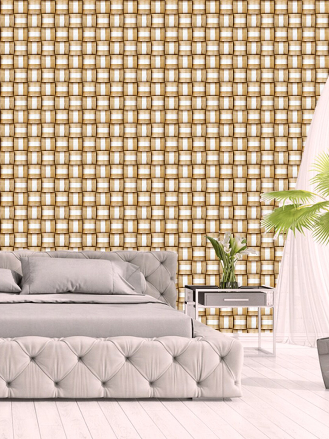 

WallDaddy Brown Pattisquare-Printed Self-Adhesive Wallpaper