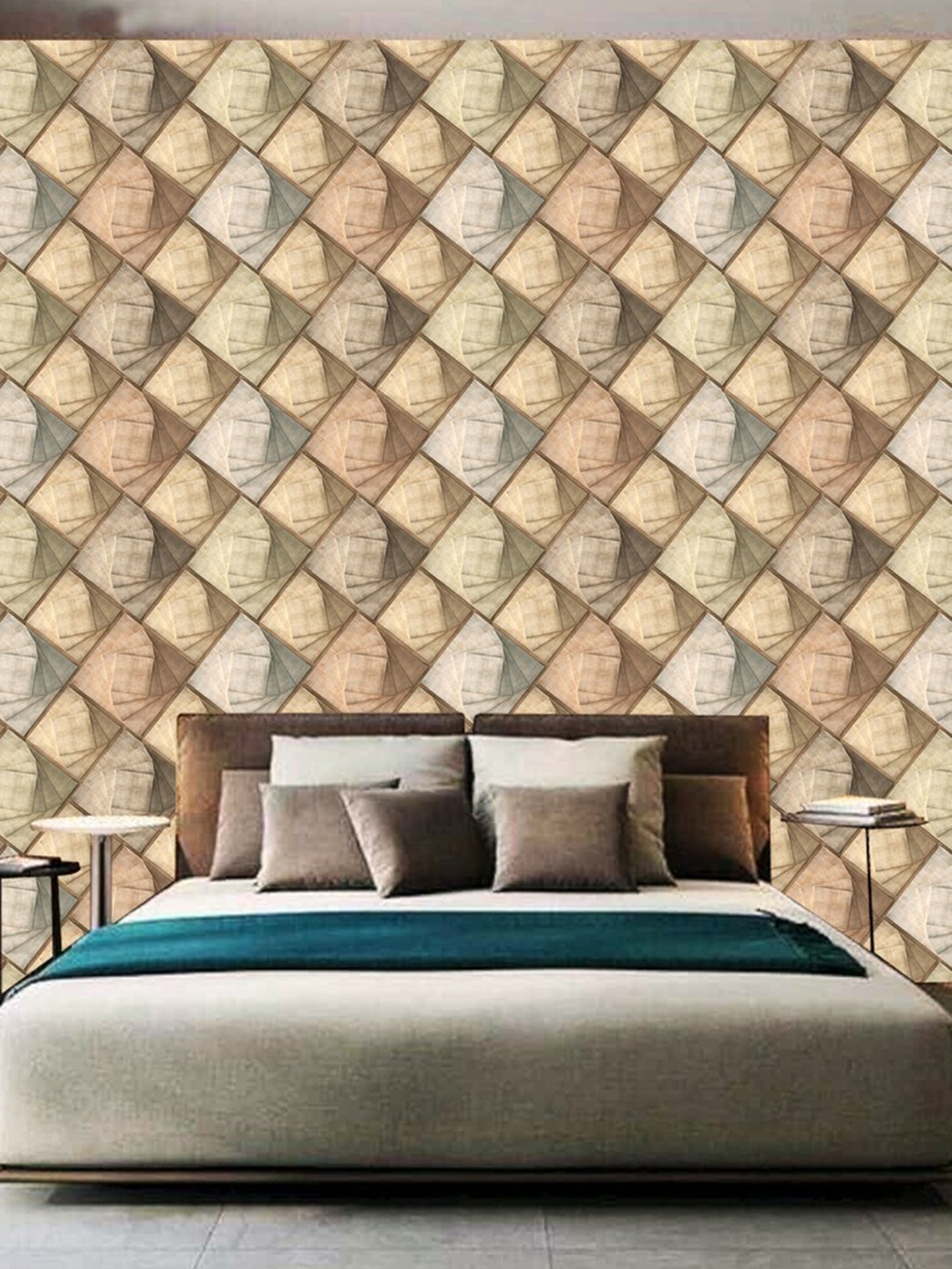 

WallDaddy Brown Square Pe Square-Printed Self-Adhesive Wallpaper