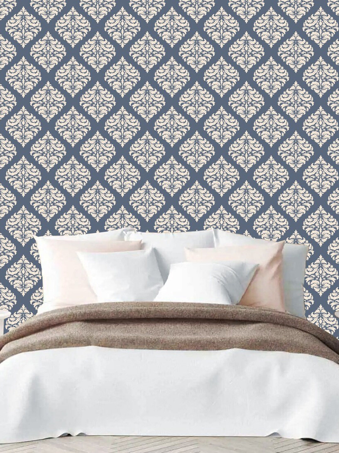 

WallDaddy Blue & Beige Ethnic Design Self Adhesive Wallpaper