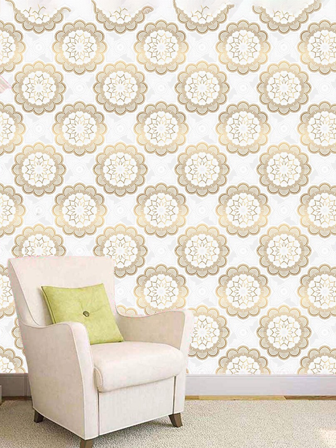 

WallDaddy White Floral Designed Self Adhesive Wallpaper