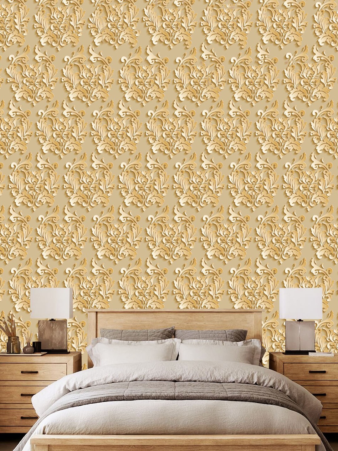 

WallDaddy Beige Ethnic Design Self Adhesive Wallpaper