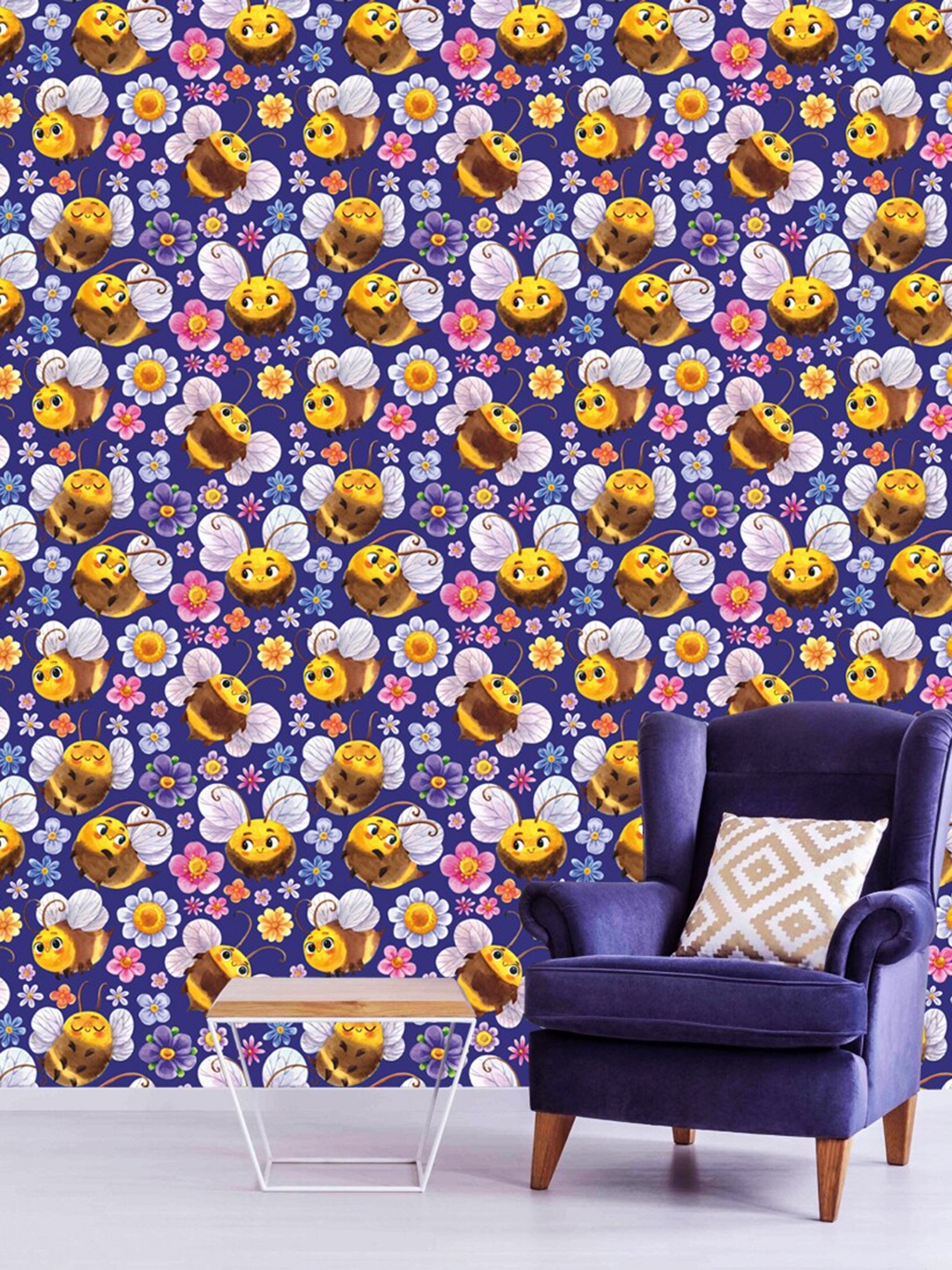 

WallDaddy Blue & Pink Floral Designed Self Adhesive Wallpaper