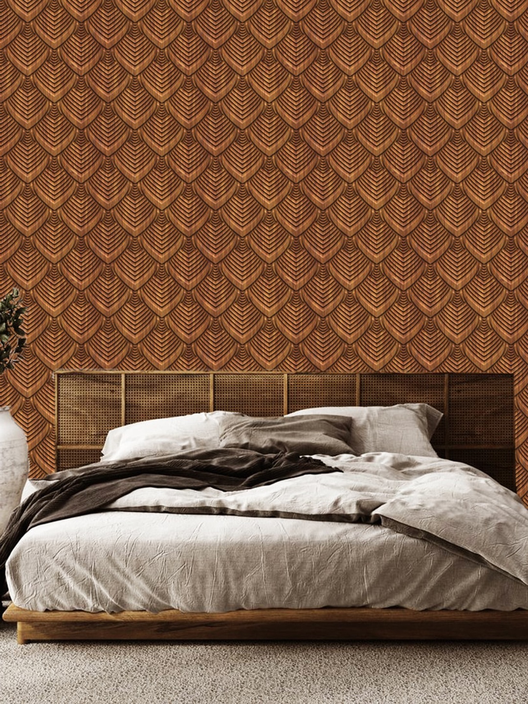 

WallDaddy Brown Ethnic Designed Waterproof Self Adhesive Wallpaper For Wall