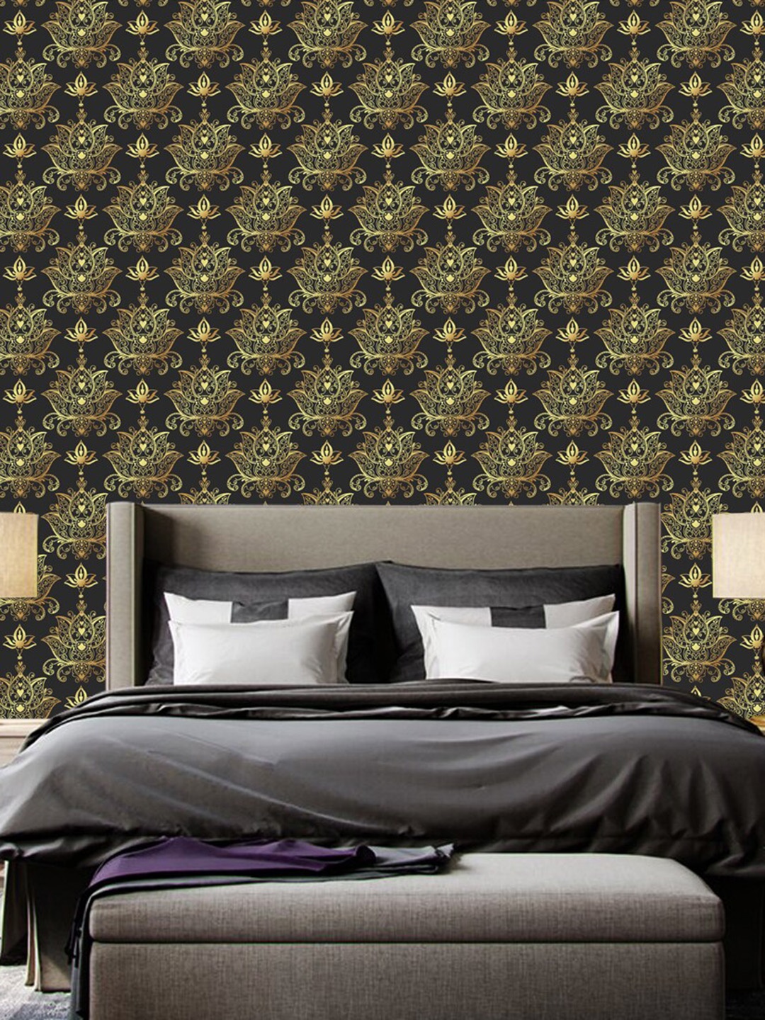 

WallDaddy Black & Brown Ethnic Motifs Self Adhesive Wallpaper