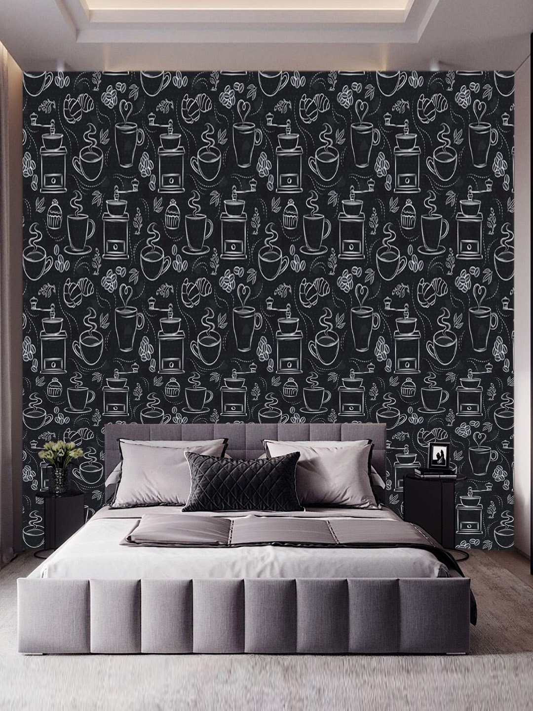 

WallDaddy Black & White Abstract Designed Waterproof Self Adhesive Wallpaper