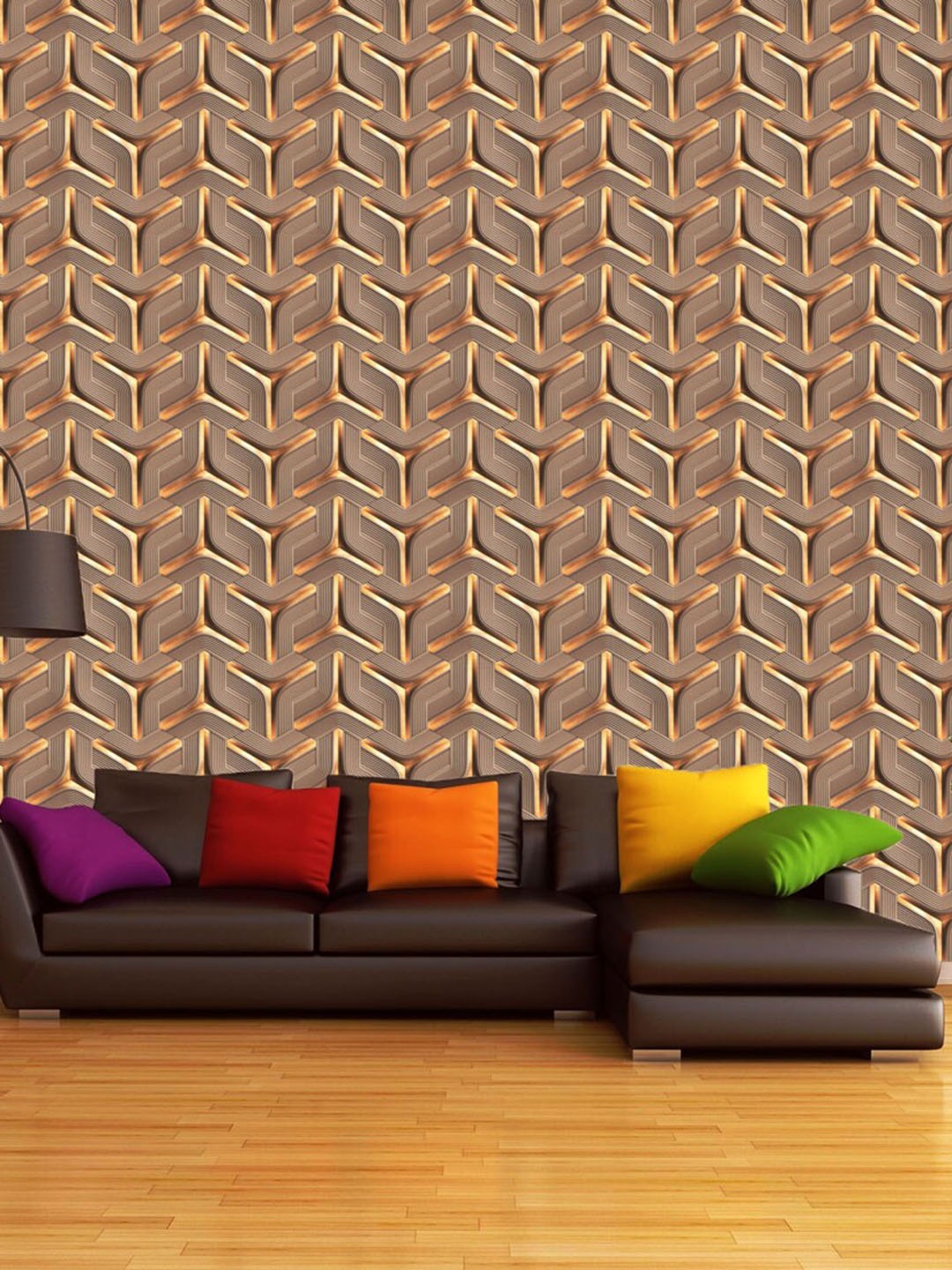 

WallDaddy Brown Abstract Designed Self Adhesive Wallpaper