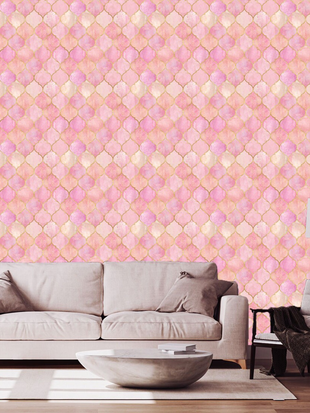 

WallDaddy Pink Ethnic Motifs Self Adhesive Wallpaper
