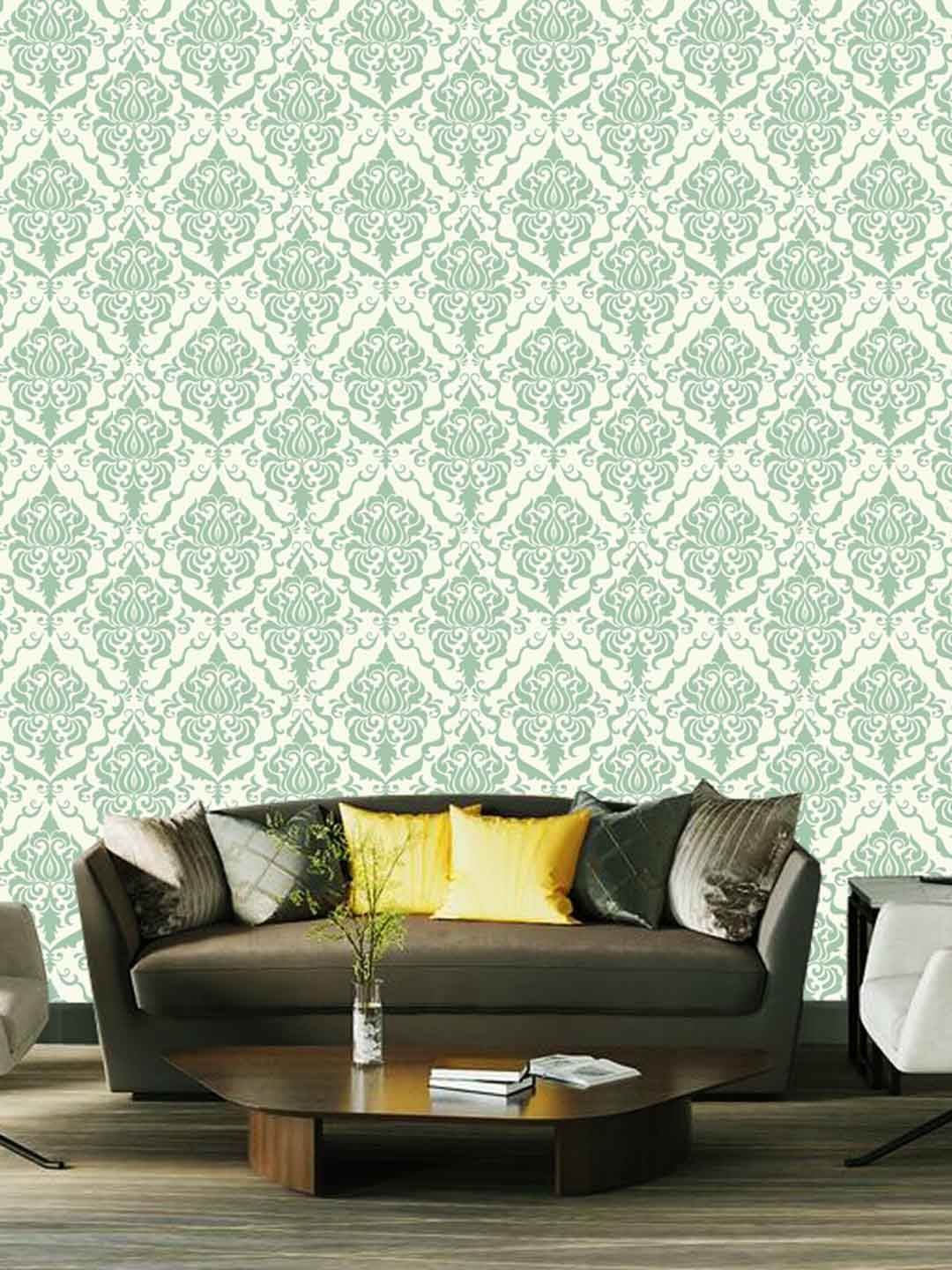 

WallDaddy White & Green Ethnic Motifs Printed Self Adhesive Wallpaper