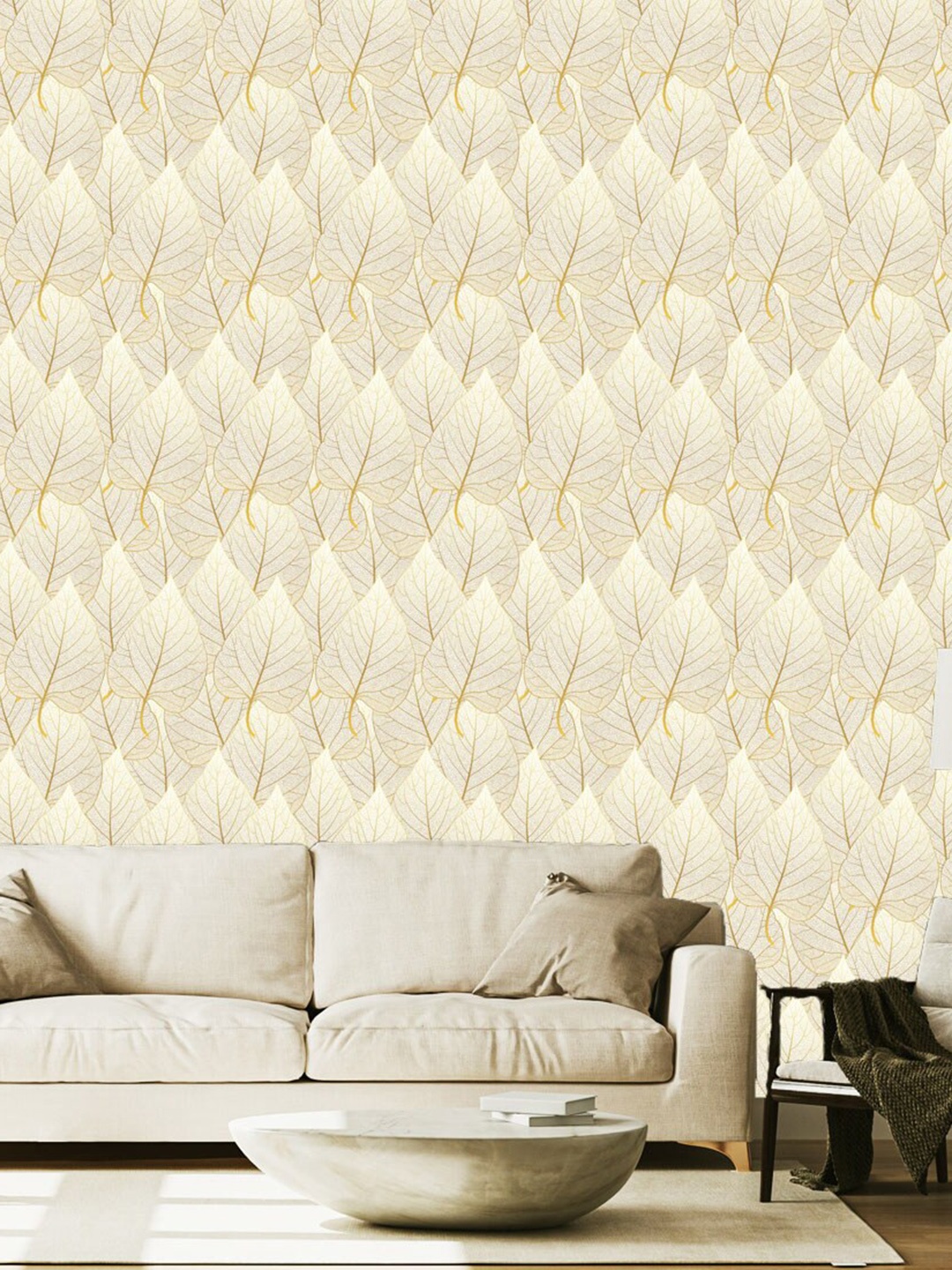 

WallDaddy Beige Piple Leaf Designed Self Adhesive Wallpaper
