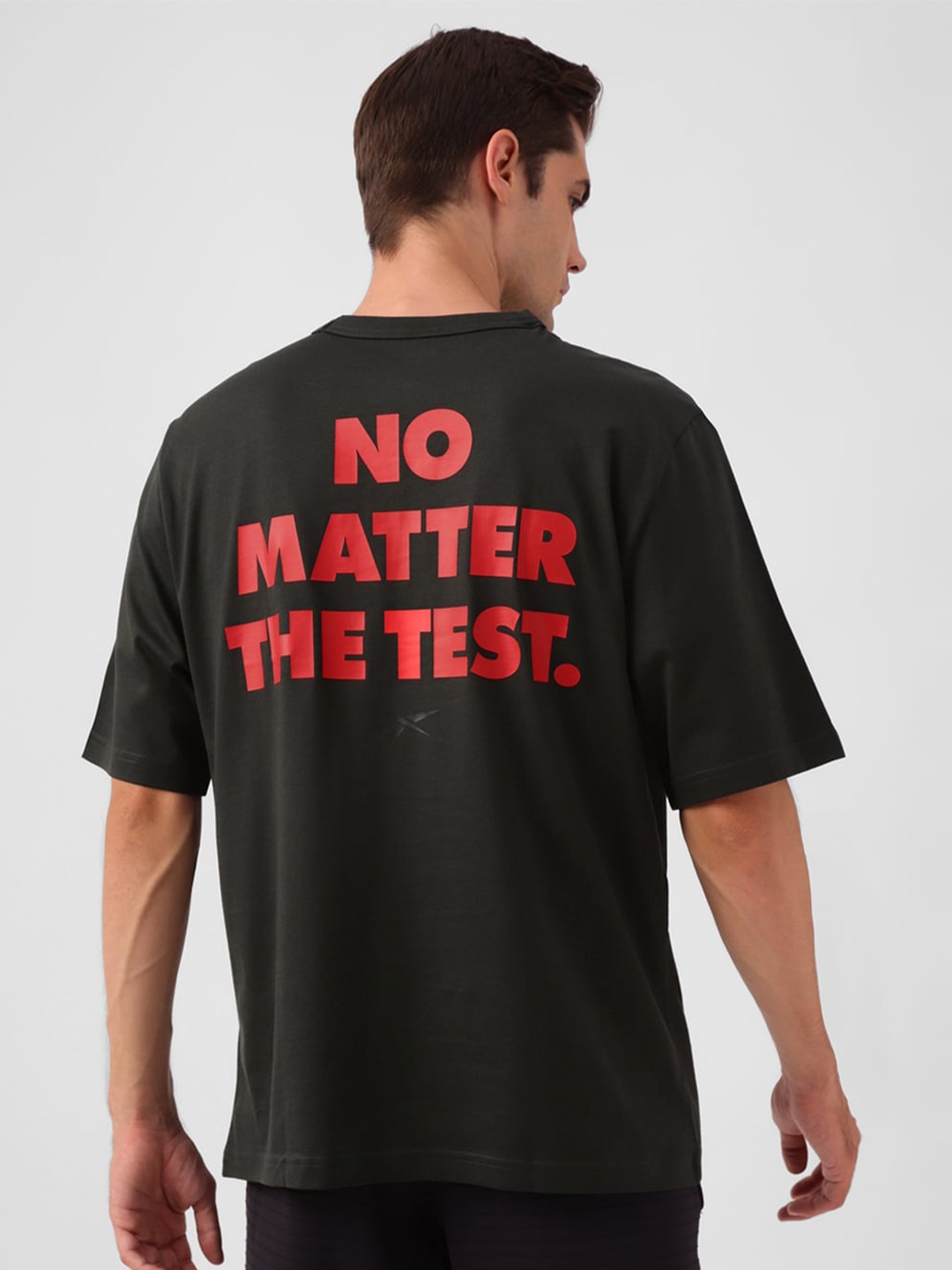

Reebok Austin Printed-Back Pure Cotton T-Shirt, Charcoal