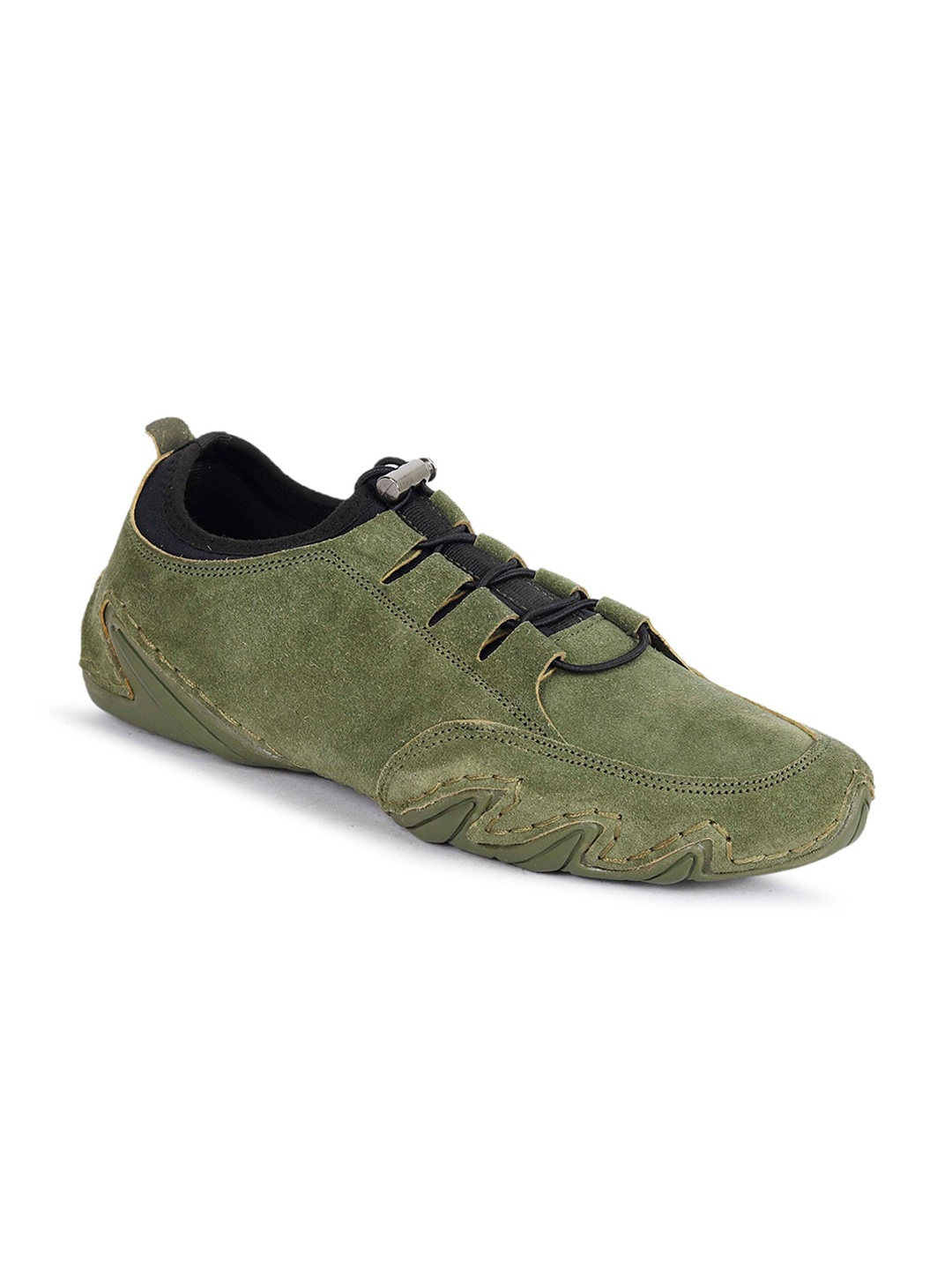 

FOUR STAR TRUCK SALES Men Comfort Insole Suede Lace-Up Sneakers, Olive