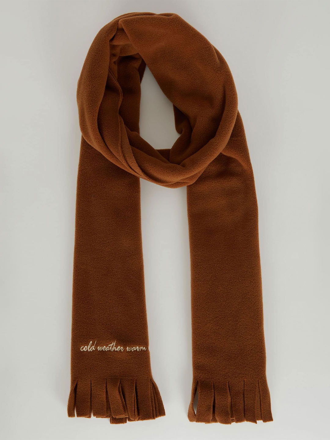 

DeFacto Frayed Border Scarf, Brown