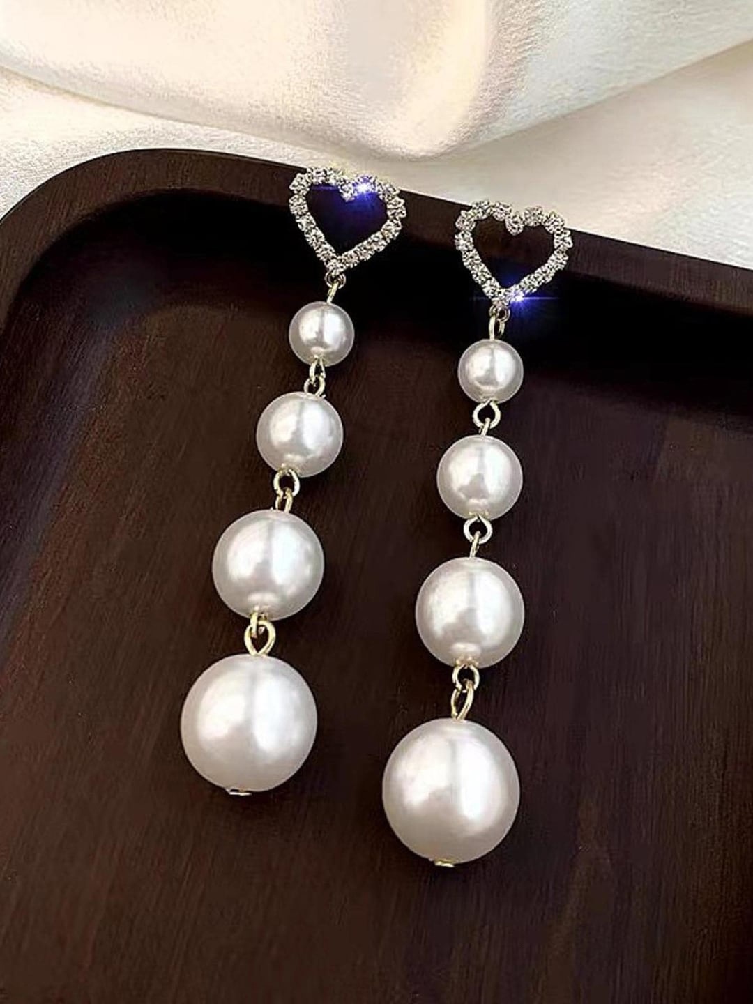 Krelin Gold Plated Beads Beaded Contemporary Drop Earrings