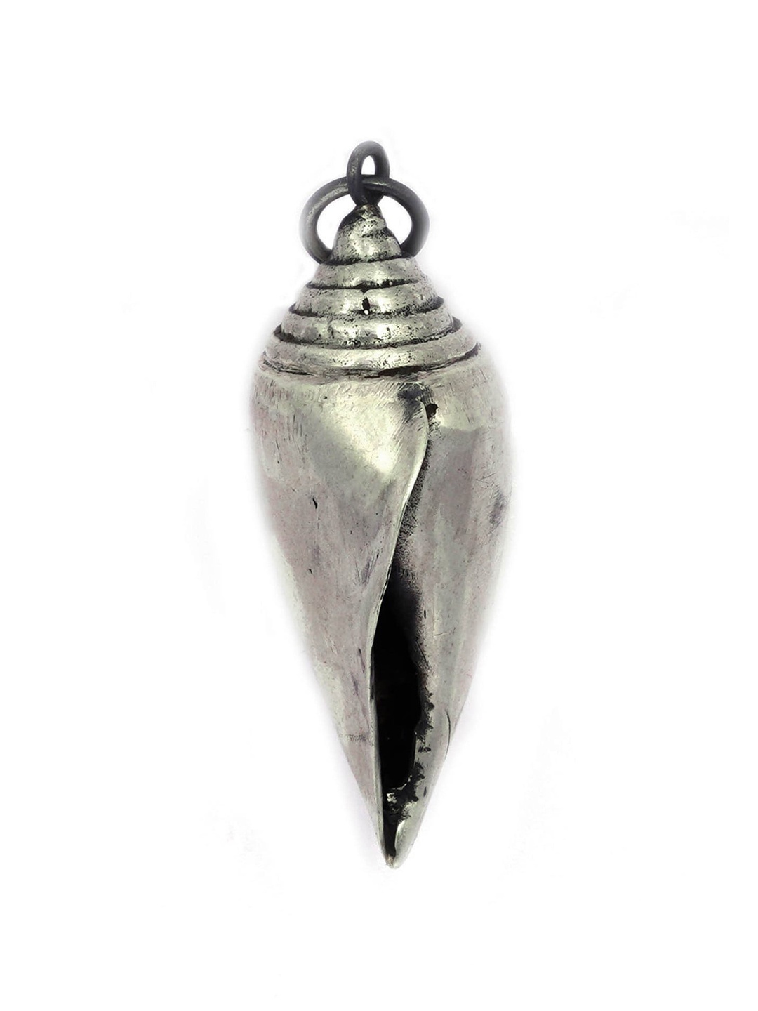 

Shyle Silver-Plated Oxidised Shankha Pendant