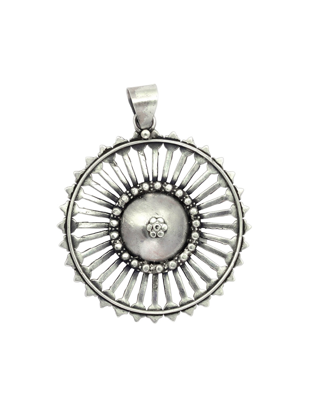 

Shyle Silver-Plated Oxidised 925 Sterling Silver Chakra Pendant