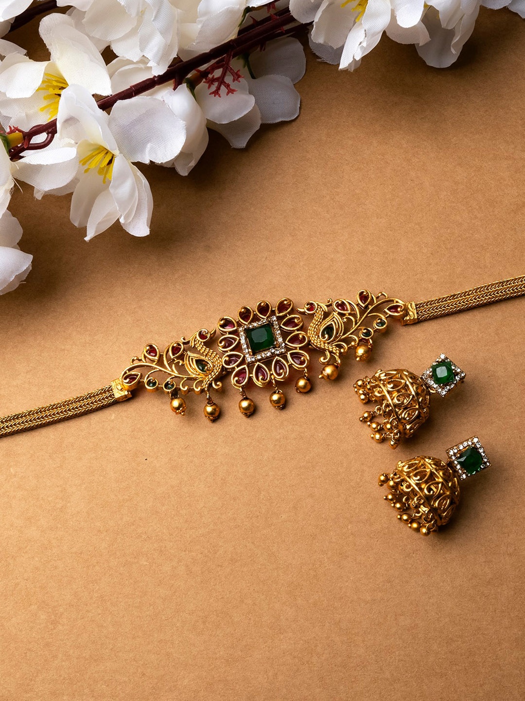 

StileAdda Gold Plated Stone Studded Jewellery Set