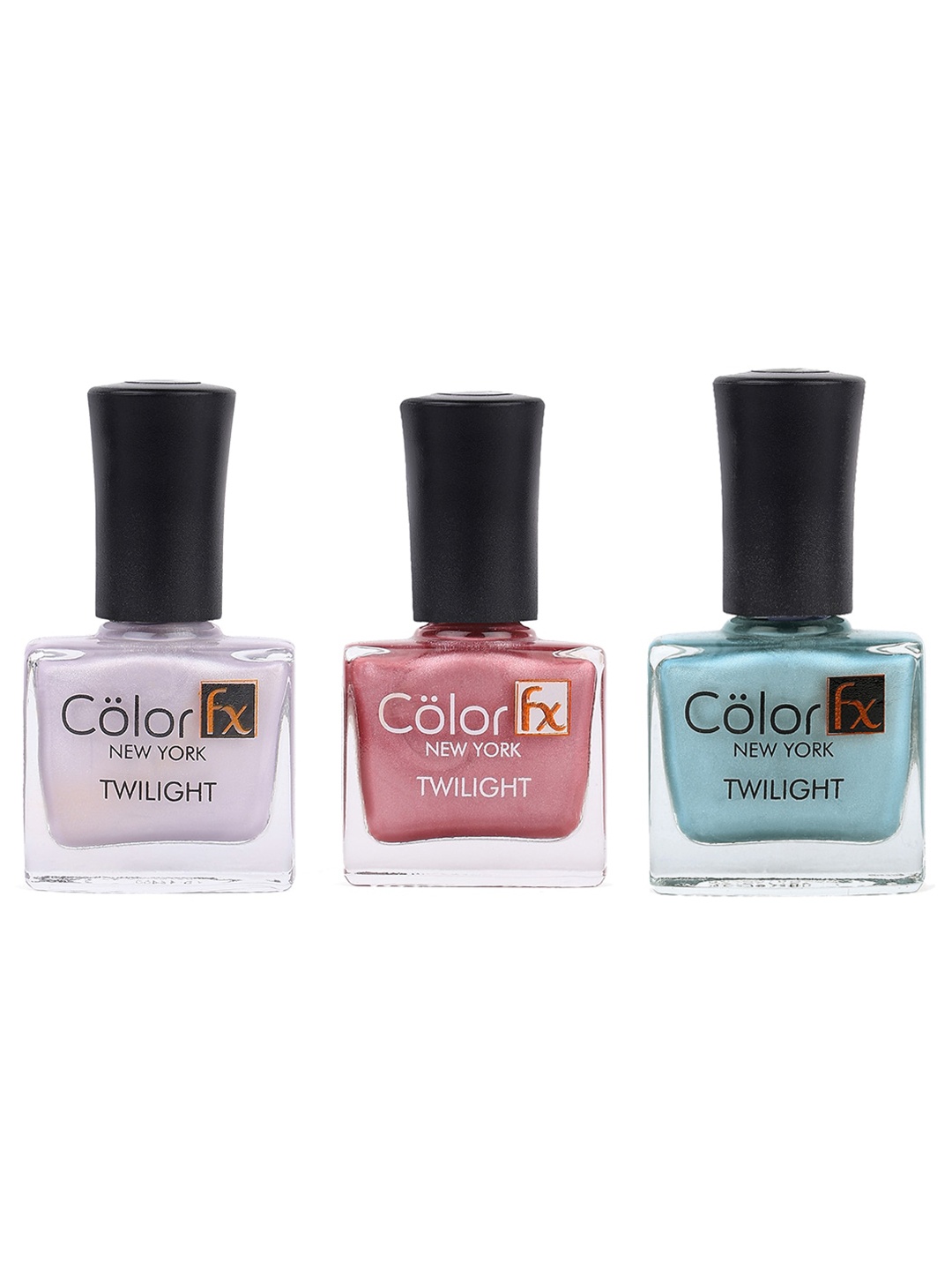 

Color Fx Set Of 3 Twilight Nail Enamels 9ml Each - Pink 147 + Light Purple 155 + Blue 161