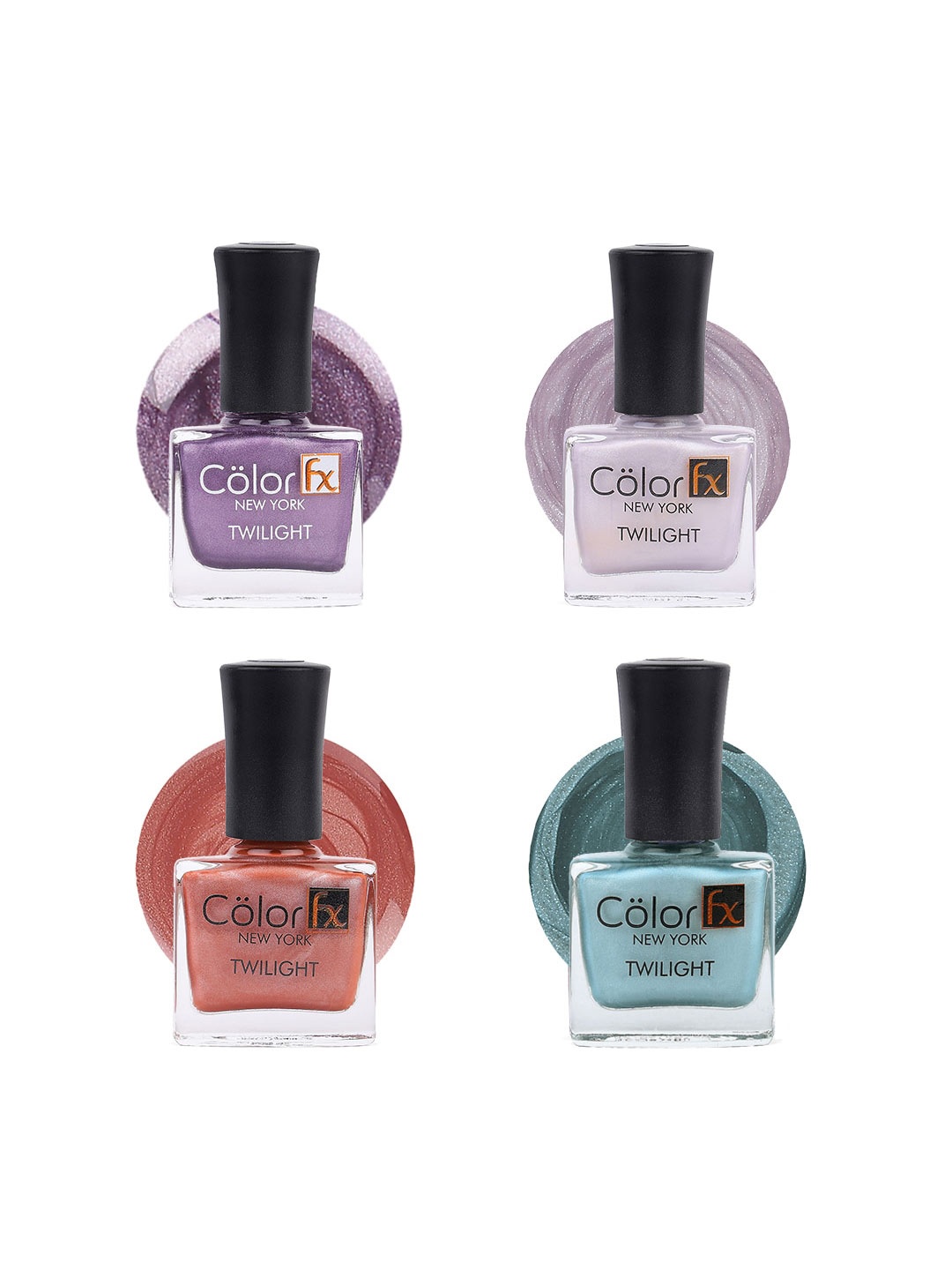 

Color Fx Set Of 4 Twilight Nail Enamels - 9ml Each, Multi