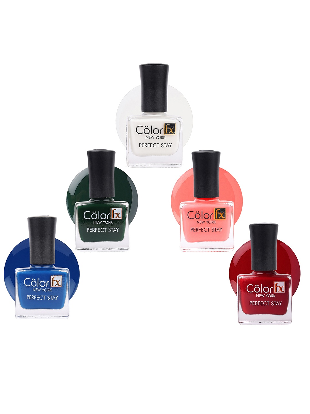

Color Fx Set Of 5 Perfect Stay Nail Enamel - 9ml Each -122-123-125-129-130, Pink