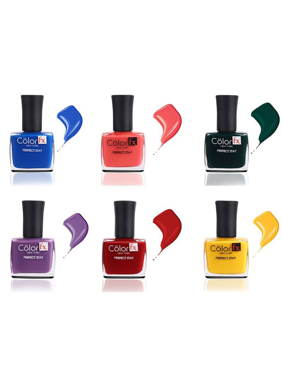 

Color Fx Perfect Stay 5Pcs Long Lasting Nail Enamel - 9ml Each- 120-123-124-125-130-132, Purple
