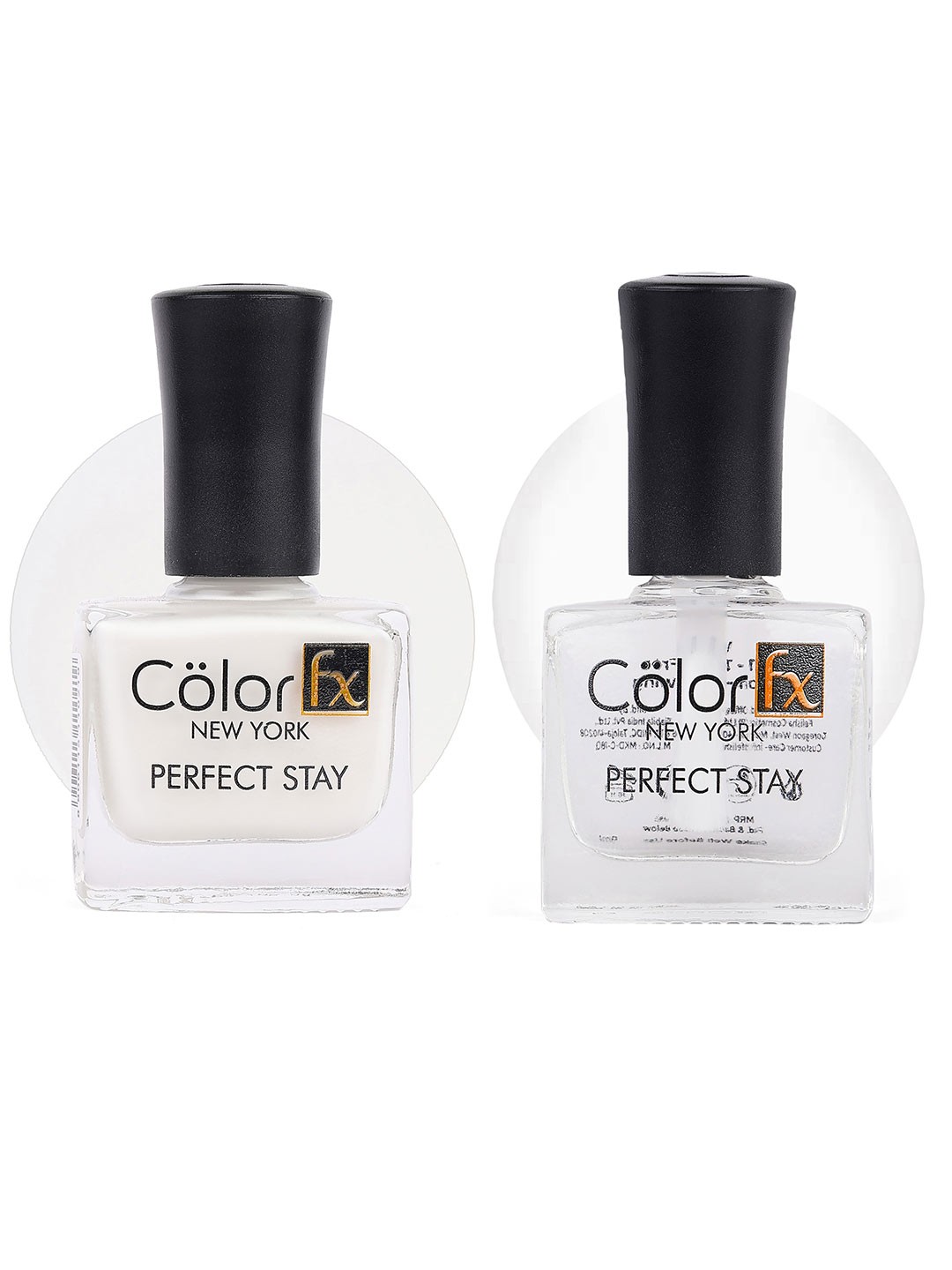 

Color Fx Perfect Stay Set Of 2 Long Lasting Glossy Nail Enamel 9ml Each - Shades 129 & 151, White