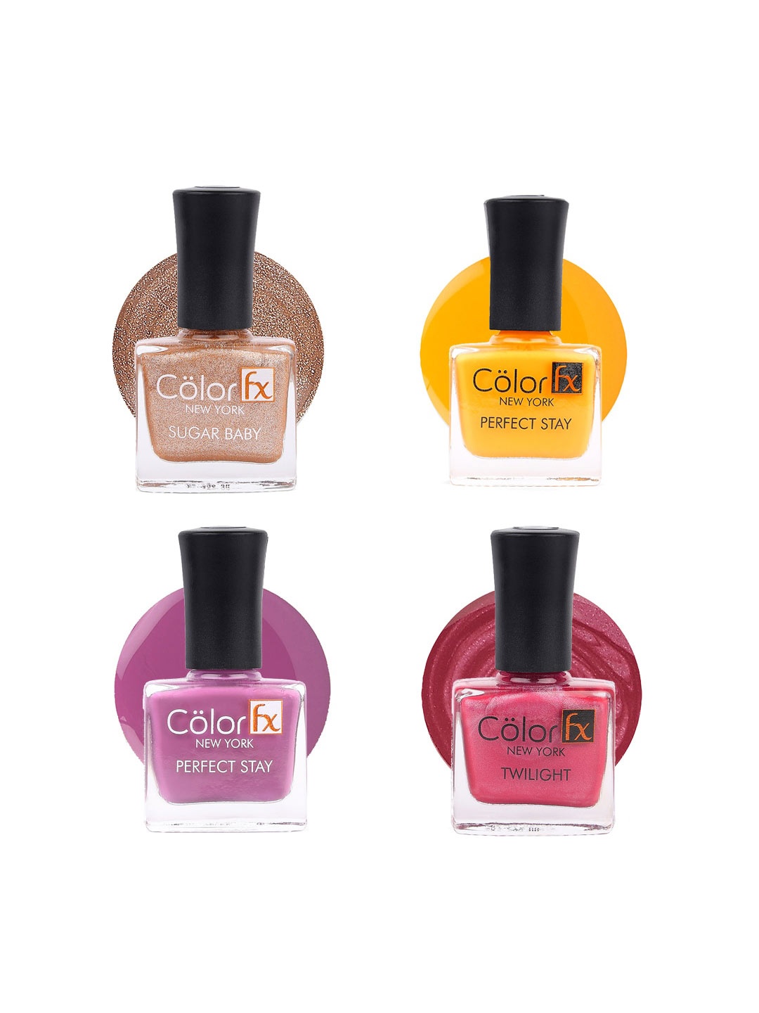 

Color Fx Golden Hour Collection 4Pcs Long Lasting Nail Enamel - 9ml Each - 110-120-132-157, Copper