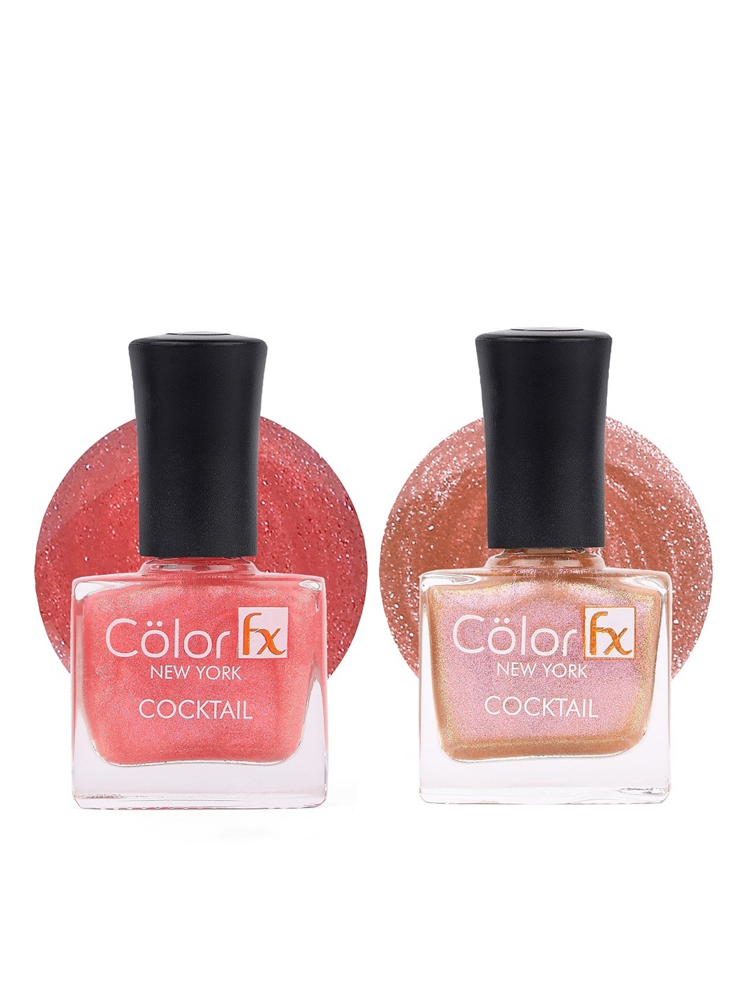 

Color Fx New York Set of 2 Cocktail Nail Enamel - Shade 136, 138, Peach