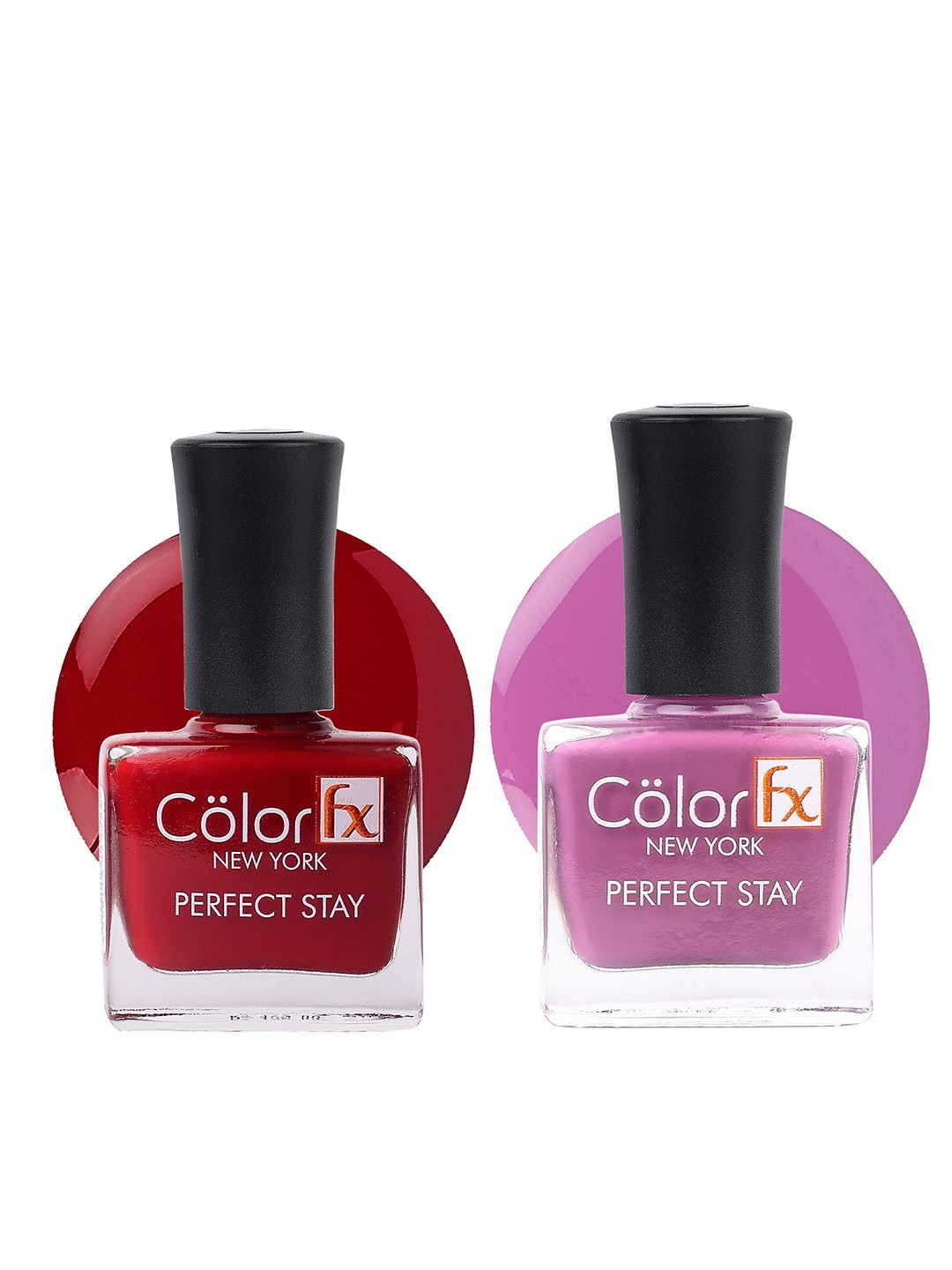 

Color Fx Perfect Stay 2Pcs Long Lasting Nail Enamel 9ml Each - 120 - 123, Purple