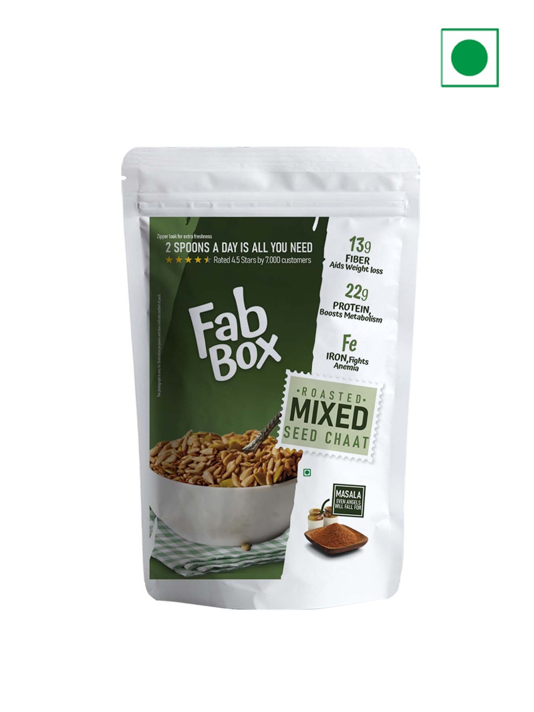 

FabBox Roasted Mixed Seed Chat, Green