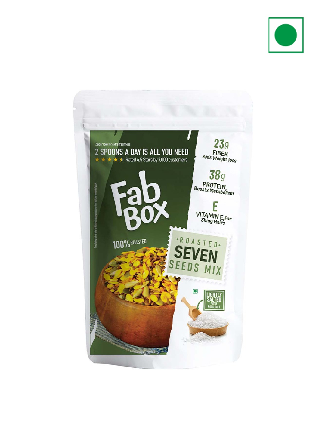 

FabBox Roasted Salted Seven Seeds Mix- 150g, Green