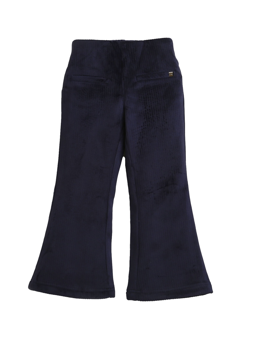 

Tiny Girl Textured Flared Bootcut Trousers, Navy blue