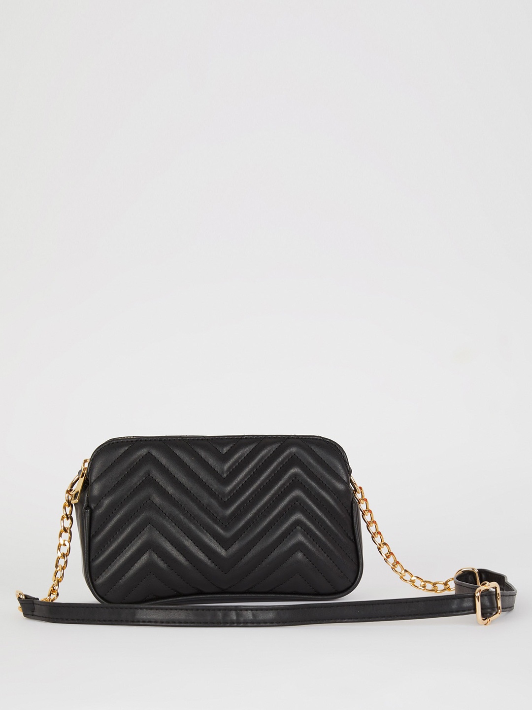 

DeFacto Structured Sling Bag with Quilted, Black