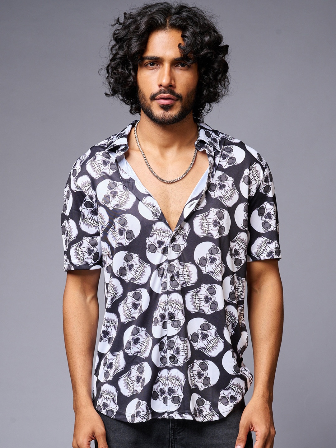 

GO DEVIL Graphic Printed Casual Shirt, White