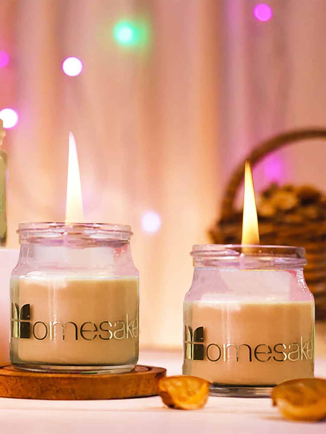 

Homesake Organic Aroma 2-Pcs Beige Candle Jars