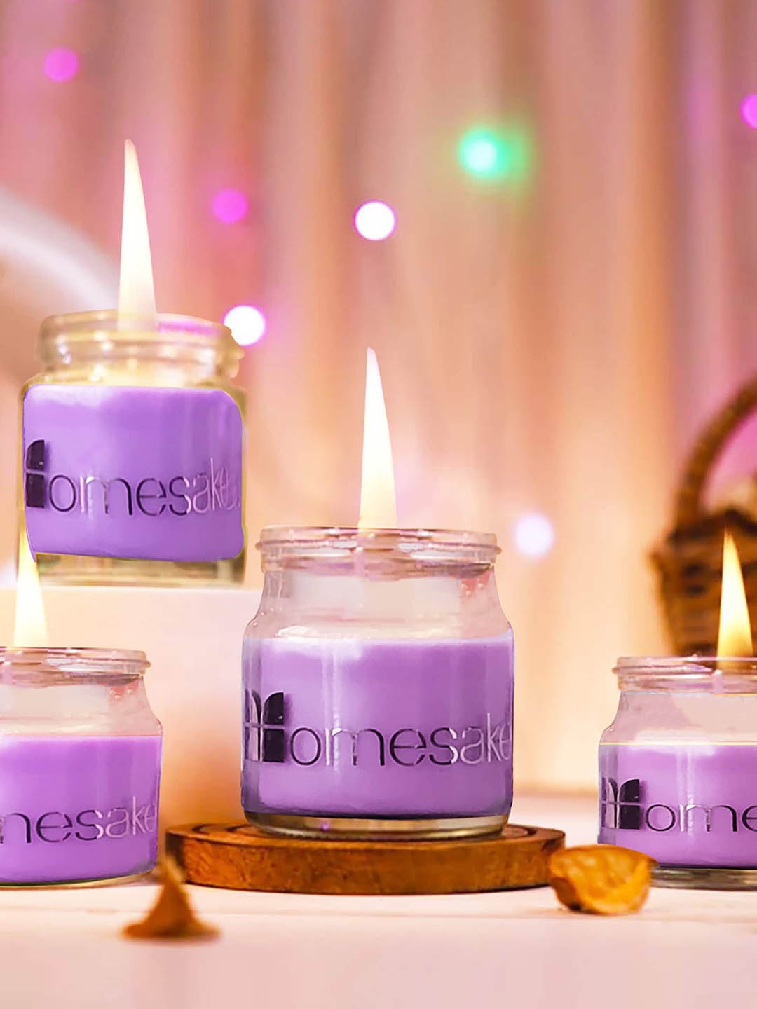

Homesake Organic Aroma 4 Pcs Purple Candle Jars