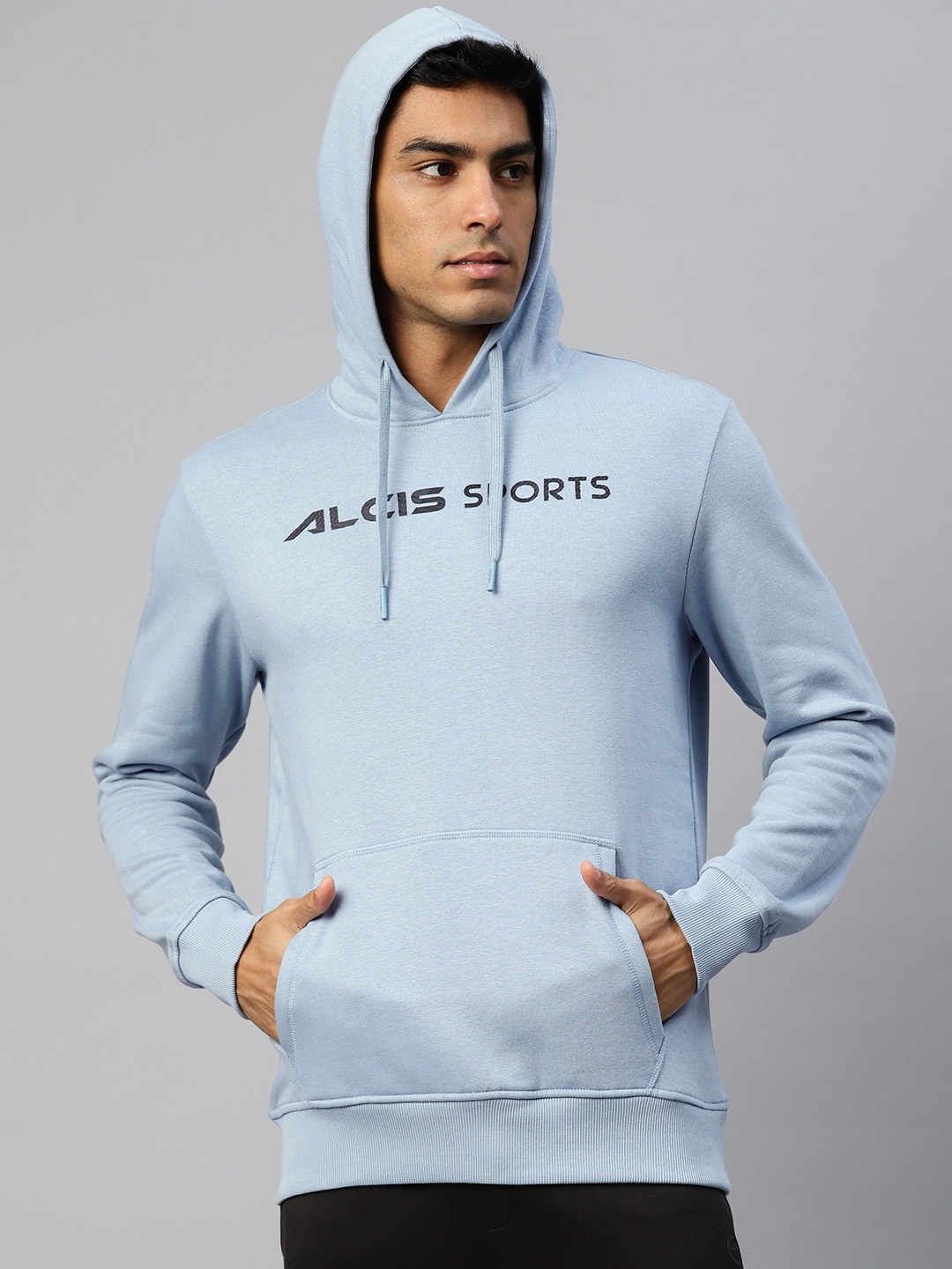 

Alcis Men Typography Printed Hooded Sweatshirt, Blue