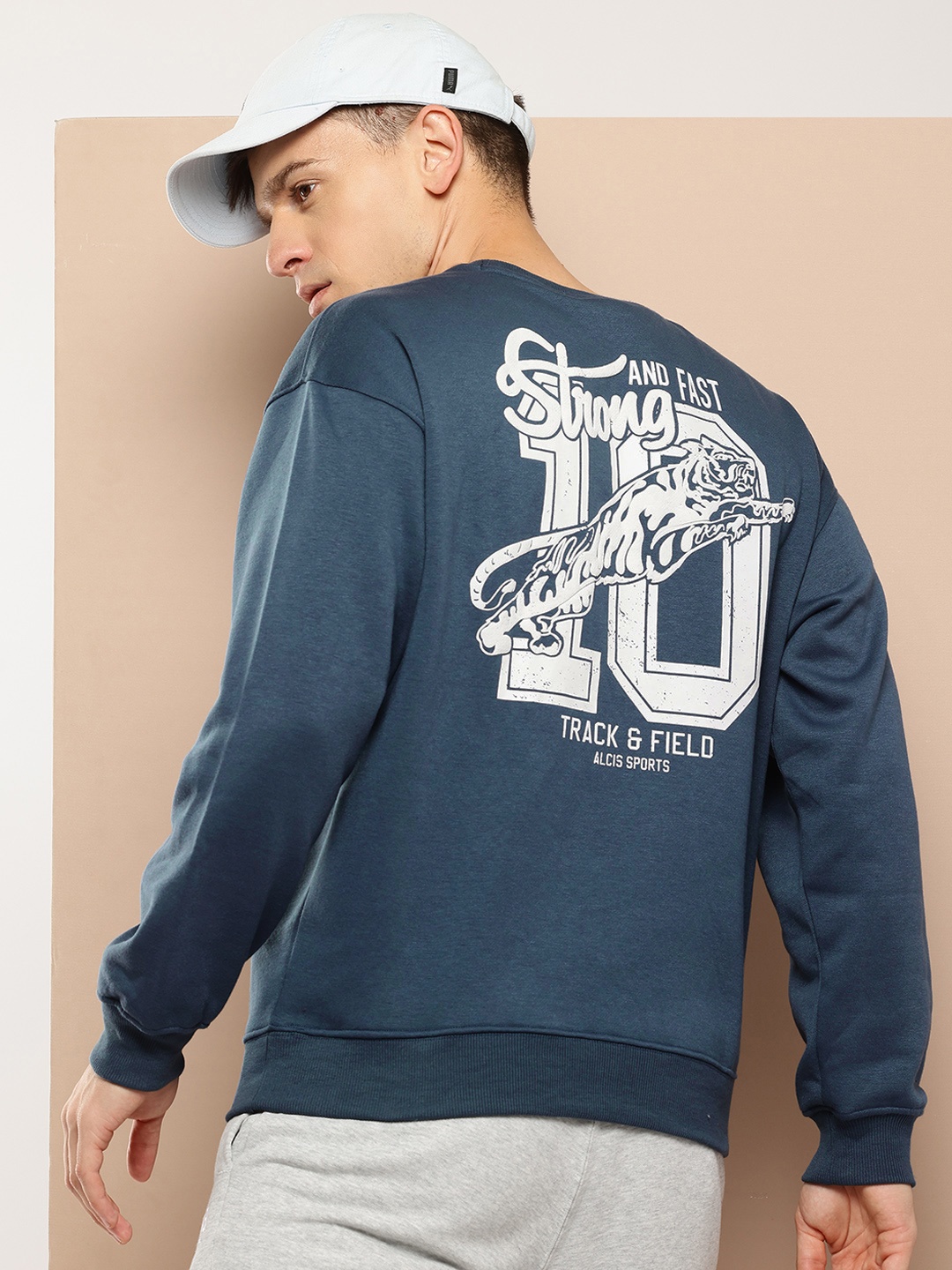 Alcis Men Graphic Printed Sweatshirt, Blue